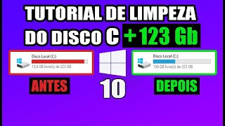 COMO LIMPAR E LIBERAR MUITO ESPAÇO no DISCO LOCAL C  GANHO de 123Gb [upl. by Ahsiet]