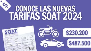 CONOZCA LOS PRECIOS DEL SOAT 2024 [upl. by Lau]