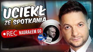 UCIEKŁ ZE SPOTKANIA Dziennikarz TVN24 nagrany [upl. by Pandich]