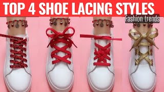 Top 4 Shoes lace styles  Shoes less style  Shoe lacing styles P171123 shoelaces lacing [upl. by Larianna]