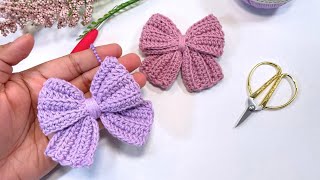 🎀Moño tejido a Crochet Fácil y hermosoTutorial completo🧶 [upl. by Yettie495]