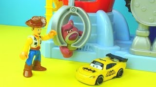 Woody gets captured by Lotso amp Big Baby BatCar McQueen Cars saves Day [upl. by Gschu450]