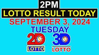 Lotto Result Today 2pm September 3 2024 PCSO [upl. by Christean]