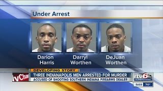 3 arrested in death of Indiana gun shop owner [upl. by Mill479]