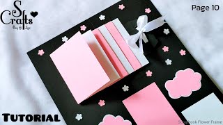 Scrapbook Tutorial ✂️ Page 10 Flower Frame Handmade gift making  Scrapbook making ideas  S Crafts [upl. by Oratnek924]