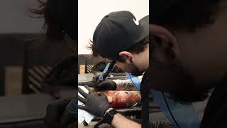 Painful Colour Tattoo Session  NewTattoo Shorts [upl. by Hairas]