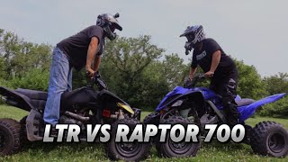 2024 Yamaha Raptor 700 vs Suzuki LTR 450 [upl. by Anwaf471]