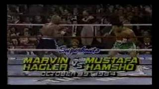 Marvelous Marvin Hagler vs Mustafa Hamsho Rematch Oct 1984 [upl. by Liauqram]