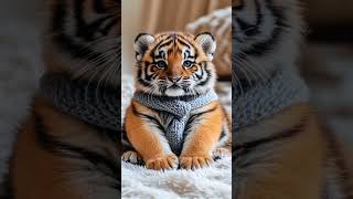 Do you think this scarf adds to his cuteness tigershortsnaturefunnycute [upl. by Minette]