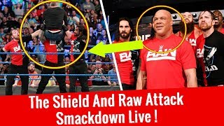 Raw The Shield Attacks SmackDown Live WWE Smackdown 11142017 HighlightsHd [upl. by Lohrman894]