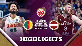 Latvia 🇱🇻 hang tough to overcome Cameroon 🇨🇲 in Riga  Highlights  FIBA OQT 2024 Latvia [upl. by Ade468]