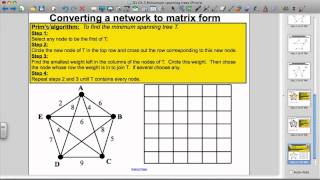 Prims Algorithm Decision Maths 1 [upl. by Goff408]