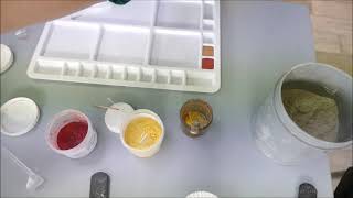 Live tutorial engobe maken met pigmenten  making engobe with pigments AtelierBertina [upl. by Ardle652]