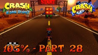 Crash Bandicoot 3  N Sane Trilogy  105 Walkthrough Part 28 Orange Asphalt Gem [upl. by Kandy940]