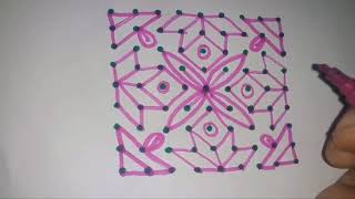 99 Dots Easy Sunday Special Rangoli Kolam Design Rojuvari Chukkala Muggulu [upl. by Noyad911]