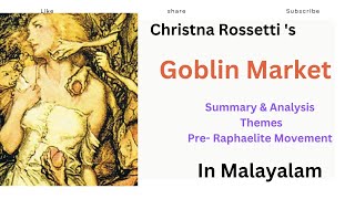 Goblin Market Detailed Summary in Malayalam Christina Rossetti Pre Raphaelite Movement [upl. by Nhguaved297]