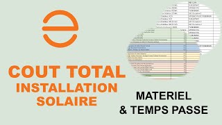 Coûts en Temps et Matériel pour toute lInstallation en place [upl. by Link]