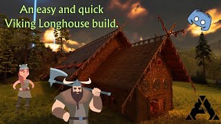 An easy and quick Viking Longhouse build in Ark ASA [upl. by Leahcimnoj]