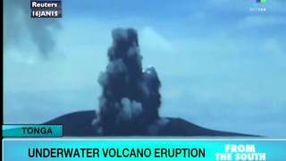 Volcanic eruption in Tonga creating new island [upl. by Aridan]