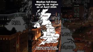 Median fulltime wage by region shorts [upl. by Ateekal628]