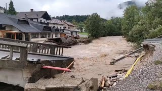 Flash floods suddenly hit Switzerland The most beautiful place in Zermatt was destroyed instantly [upl. by Kcim]