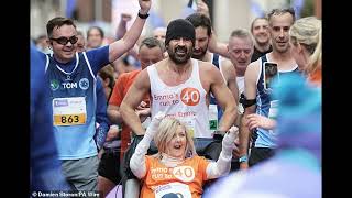 Colin Farrell breaks down as he completes the Dublin City Marathon with close friend Emma Fogarty in [upl. by Nallac]