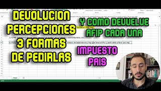 3 Formas de PEDIR las DEVOLUCIONES de PERCEPCIONES del IMPUESTO PAIS COMO me devuelve AFIP cada una [upl. by Ekez]