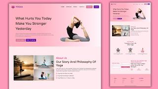 Build A Responsive Yoga website Design using HTML CSS and JavaScript [upl. by Ahaelam]