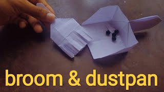 Broom amp dustpan  make mini paper origami broom and dustpan [upl. by Elinad776]