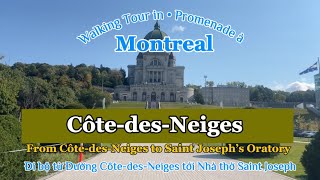 Montreal Walking Tour CÔTEDESNEIGES to SAINT JOSEPH’S ORATORY 4K Ði bộ ở CDNOctober 032024 [upl. by Jordanson]