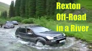 SsangYong Rexton crossing a Kensu river ford in an offroad trip [upl. by Burney]