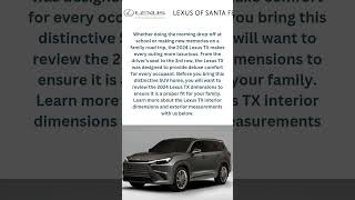 2024 Lexus TX 350 Dimensions  Lexus of Santa Fe shorts [upl. by Trip]