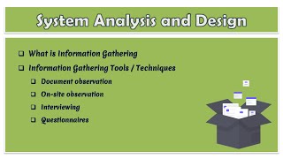 16  System Analysis and Design  What are Information Gathering Tools  Interview  Questionnaires [upl. by Timothee754]