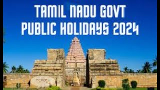 Tamil Nadu Public Holidays List in 2024  2024 government holidays in tamilnadu [upl. by Kellen]