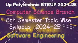 software engineering up Polytechnic 5th Semester syllabus diploma bteup syllabus [upl. by Peterec]