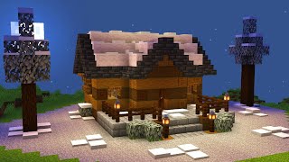 Minecraft  Snowy Cabin Tutorial EASY [upl. by Nowad]