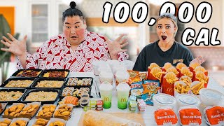 EATING 100000 CALORIES WITH A SUMO WRESTLER [upl. by Tonkin]