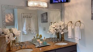 Glam Master Bathroom Tour  How to Decorate a Master Bathroom  Bathroom Decor Ideas [upl. by Lawson]