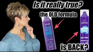 Aussie Instant Freeze Hairspray Is the OLD formula really back [upl. by Hillier4]