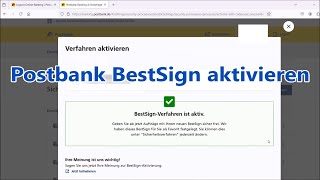 Postbank BestSign aktivieren Anleitung deutsch [upl. by Nylauqcaj]