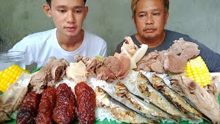 MASARAP NA ULAM SA TAG ULAN  NILAGANG BUTO BUTO NG BABOY AT MANOK  LONGGANISA AT TUYO [upl. by Belloir]