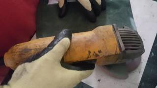 Leather Paring or skiving for Bible Rebind with an Angle Grinder [upl. by Hanselka607]