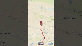 Raipur to Nepal map animation travel viralvideo shorts travel [upl. by Odilia]