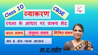 रचना के आधार पर वाक्य भेद  RACHANA KE AADHAR PAR VAKYA BHED  HINDI GRAMMAR  CLASS 10  CBSE [upl. by Ymassej227]