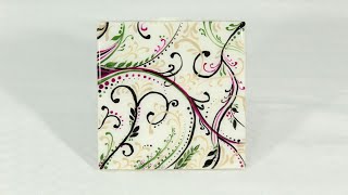 Painting A Ceramic Tile  Coaster Art  Acrylic Paint [upl. by Rowney]