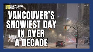 Snowiest Day In Over A Decade In Vancouver As Next Storm Arrives Thursday [upl. by Noimad]