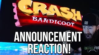 Crash Bandicoot PS4 E3 2016 Announcement REACTION  BEST REACTION EVER Guy Jumps On Chair [upl. by Eical957]