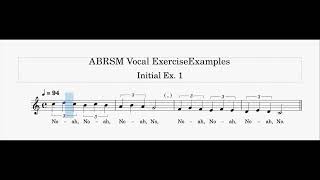 Warmup Vocal Exercises Ex1  ABRSM Initial  94 bpm  SingAlong [upl. by Ayam]