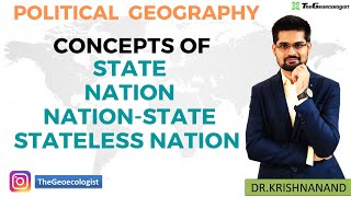 Concepts of State NationNation State Stateless NationPolitical GeographyGeoecologist [upl. by Alan46]