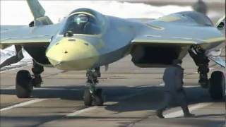 Sukhoi  T50 Pak Fa Stealth Fighter 2nd Prototype First Flight 480p [upl. by Aitekram]